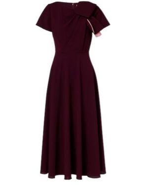 ROKSANDA Luna Bow-Detail Crepe Midi Dress - Purple