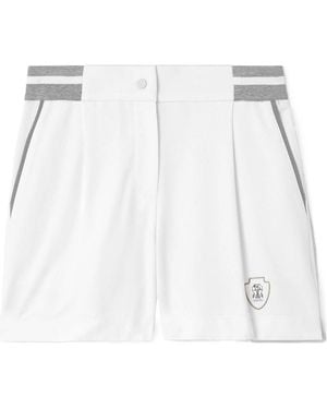 Brunello Cucinelli Logo-Patch Track Shorts - White