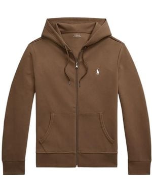 Polo Ralph Lauren Double-Knit Zip-Up Hoodie - Brown