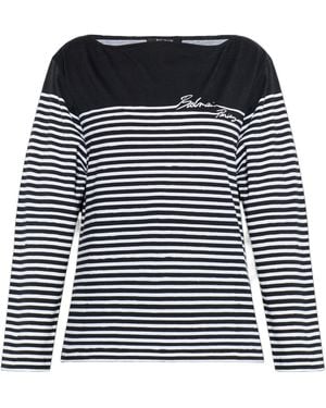Balmain Striped Long-Sleeve Top - Black