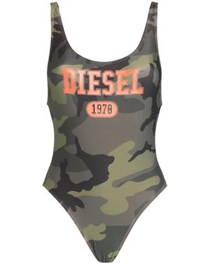 DIESEL Camouflage Print Swimsuit - Brown