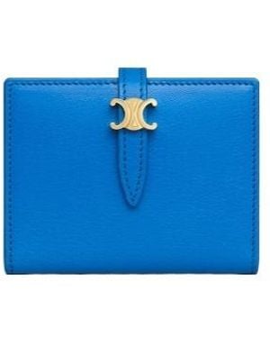 Celine Bi-Fold Card Holder Triomphe Pontet - Blue