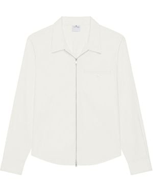 Courreges Courrèges Logo Embroidered Zipped Poplin Shirt - White