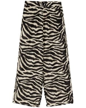 Ermanno Scervino Zebra-Print Trousers - Black