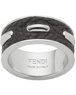 Fendi Leather And-Colour Ring - White