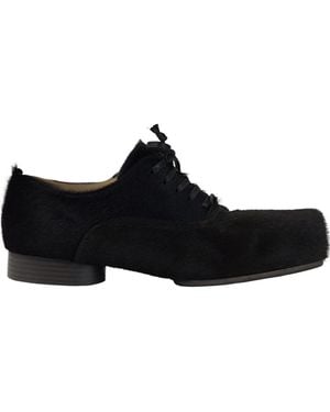 Uma Wang Horsehair Lace-Up Derby Shoes - Black