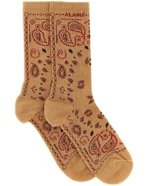 Alanui All Over Bandana Socks - Brown