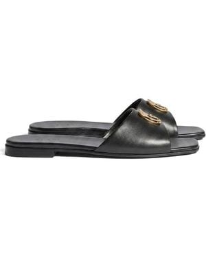 Gucci Logo Slide Flat Sandals - Brown