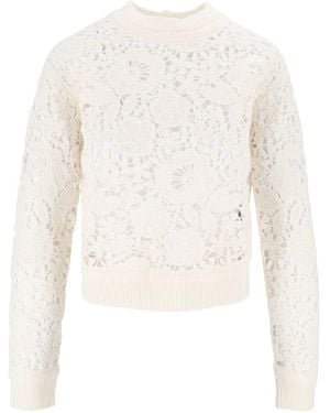Ermanno Scervino Floral-Lace Jumper - White