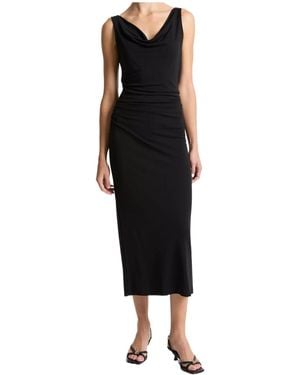 Vince Matte Jersey Cowl-Neck Tank Dress - Black