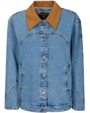 Baum und Pferdgarten Bayson Contrast-Collar Denim Jacket - Blue