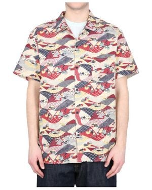 YMC Graphic Printed Straight Hem Shirt - Red