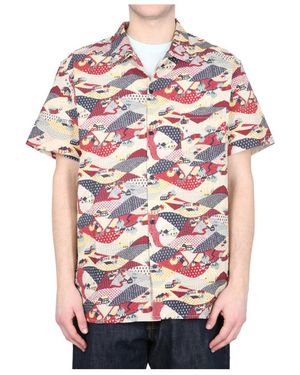 YMC Graphic Printed Straight Hem Shirt - Red
