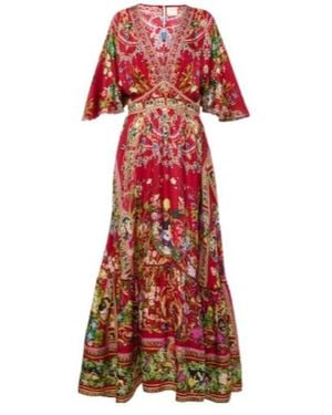 CAMILLA Printed Silk Maxi Dress - Red