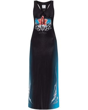 CASABLANCA Sleeveless Fitted Midi Dress - Blue