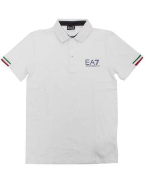 EA7 Lapel Logo Polo Shirt - White