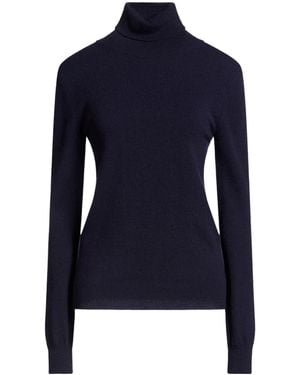 Balenciaga Solid Color High-Neck Knit Sweater - Blue