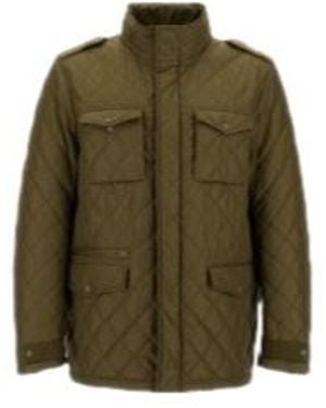 Herno High-Neck Quilted Jacket - Green
