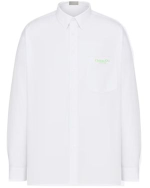Dior Homme Christian Couture Embroidered Poplin Shirt - White