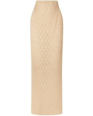 The Row Elastic Waist Midi Skirt - Natural