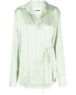 Jil Sander Side-Tie Buttoned Shirt - Green