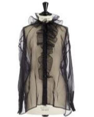 Dior Transparent Blouse With Removable Ruched Collar - Multicolor