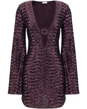 Oséree Sequin-Embellished Minidress - Purple