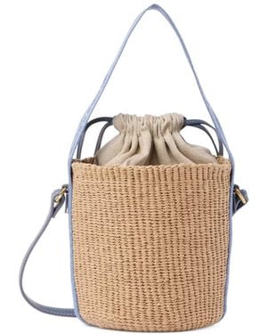 Chloé Chloé Woody Drawstring Small Basket Bag - White