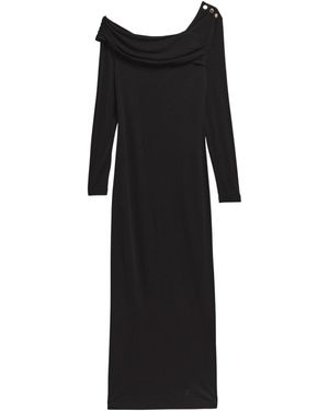Barbour Asymmetric Offshoulder Maxi Dress - Black