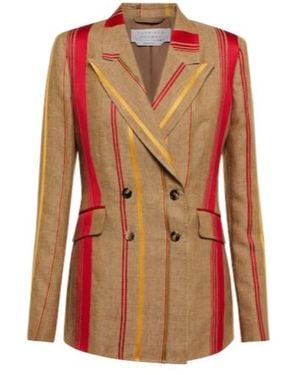 Gabriela Hearst Linen Cotton Suit Jacket - Multicolour