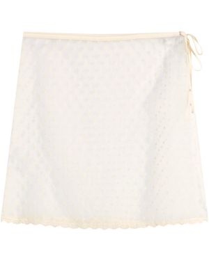 DUNST Dotted Lace Skirt - White