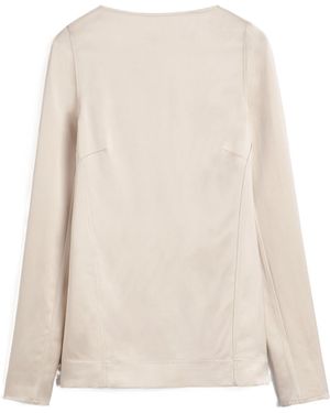 TOTEME Satin Long-Sleeves Top - Natural