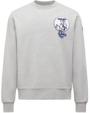 Moncler Mascot Patch Crewneck Sweatshirt - Grey