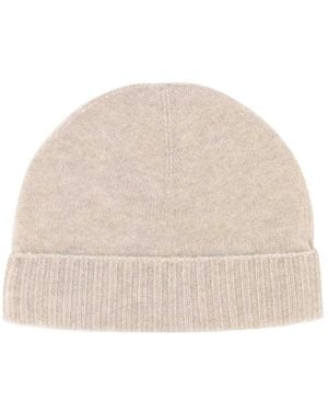 LeKasha Turn-Up Brim Ribbed-Knit Beanie - Natural