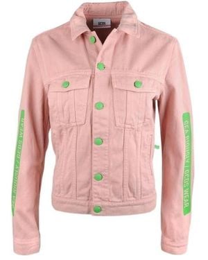 Gcds Logo Denim Jacket - Pink
