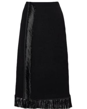Jil Sander Fringed Midi Skirt - Black