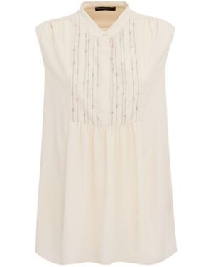 Fabiana Filippi Crepe De Chine Long Top - Natural