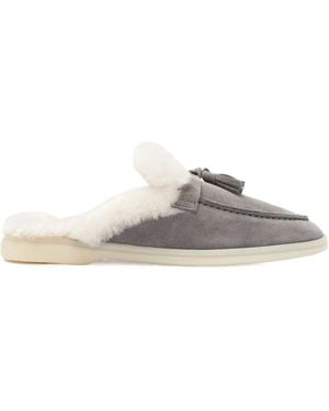 SCAROSSO Lucrezia Shearling Slip-On Mules - Multicolour