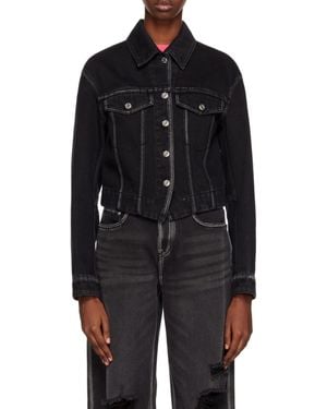 we11done V-Shaped Denim Jacket - Black