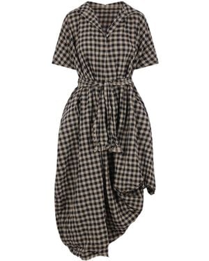 Daniela Gregis Plaid Dress - Black
