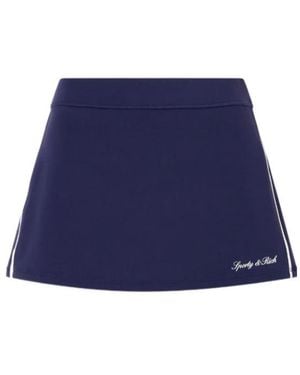 Sporty & Rich Striped Jersey Tennis Skirt - Blue
