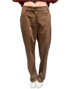 Max Mara Pressed-Crease Straight-Leg Pants - Natural
