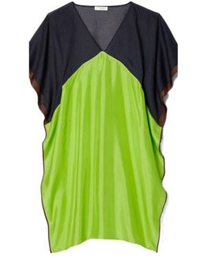 Tory Burch Colorblock Midi Dress - Green