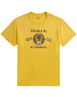 RRL Ralph Lauren Slogan-Printed Crewneck T-Shirt - Yellow