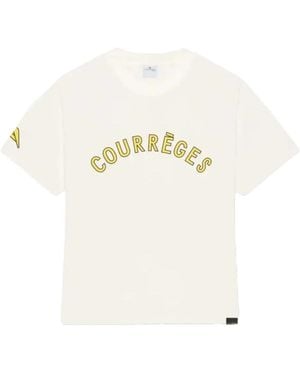 Courreges Crew Neck Short-Sleeved T-Shirt - White