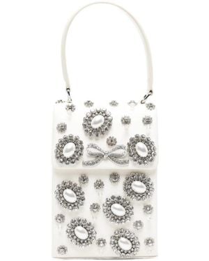 Self-Portrait Bow-Embellished Tote Bag - White