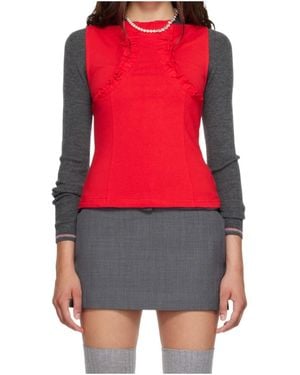 ShuShu/Tong Round-Neck Sleeveless Top - Red