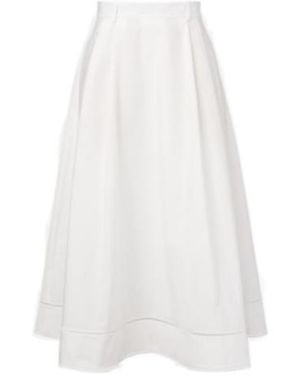 Rohe Embroidered Cotton Poplin Maxi Skirt - White