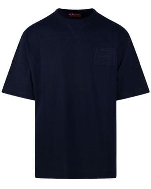 Gucci Logo Patch Crewneck T-Shirt - Blue
