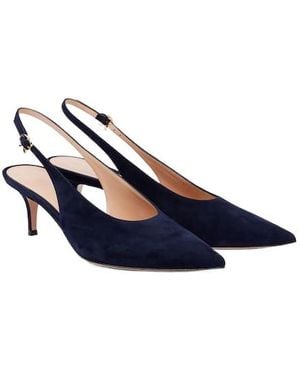 Gianvito Rossi Embellished Satin Thong Sandals - Blue